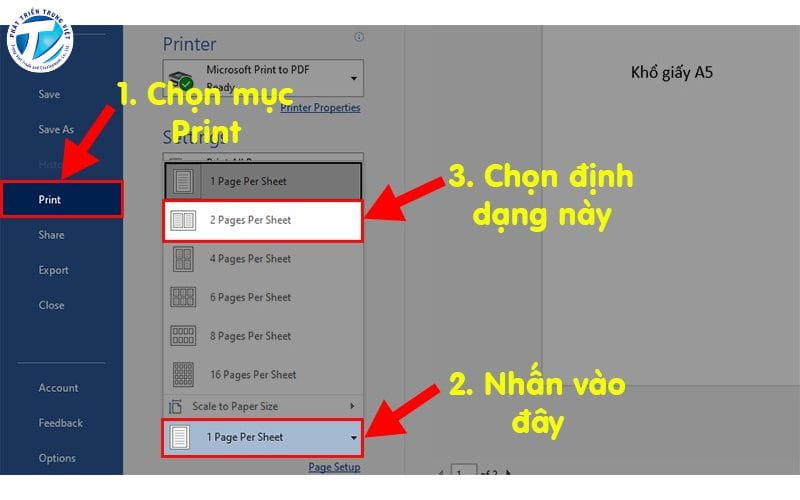 Cách in khổ A5 trên giấy A4 hiệu quả
